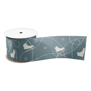 Figuur Schaatsen schaatsen op jeneverblauw Lint