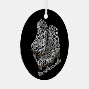 Figuur Schaatsen Woord Kunst Schaatsen Metalen Ornament