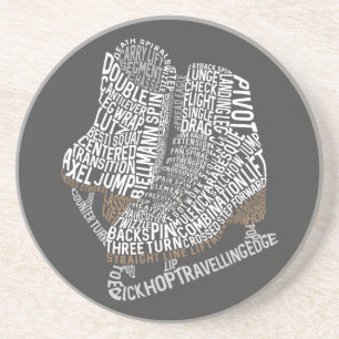 Figuur Schaatsen Woord Kunst Schaatsen Zandsteen Onderzetter