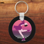 Figuur schaatsmeisje - kunst van ijsdansen sleutelhanger (Voorkant)