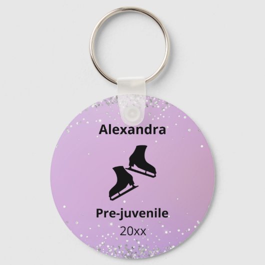 Figuur schaatstest sleutelhanger jaar roze (Voorkant)
