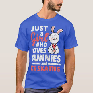 Figuur Skater enkel een meisje dat van Bunnies hou T-shirt