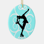 Figuur Skater Ornament - Ice Blue - personaliseer (Rechts)