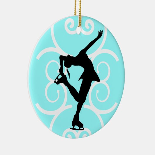Figuur Skater Ornament - Ice Blue - personaliseer (Rechts)