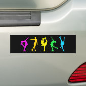 Figuur Skaters Neon Pastel Regelboog Bumpersticker (Op auto)