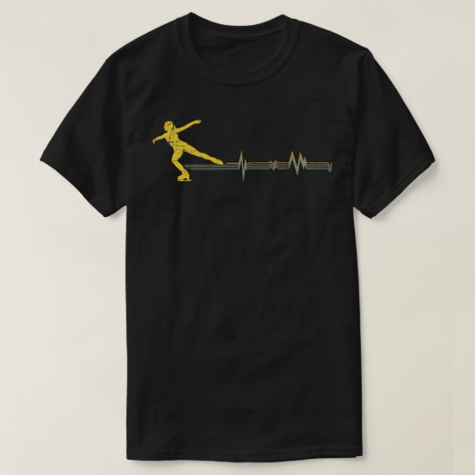 Figuur Skating EKG Heart Line T-shirt (Design voorkant)