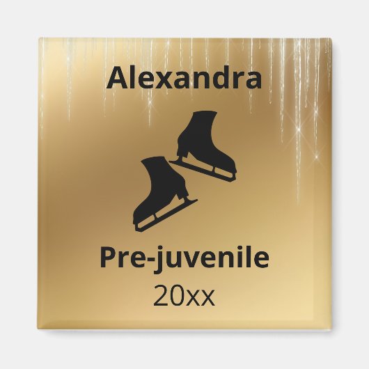 Figuur skating level test year gold magneet (Voorkant)