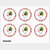 Figuurjam Gingham Jam. Pot  Ronde Sticker (Vel)