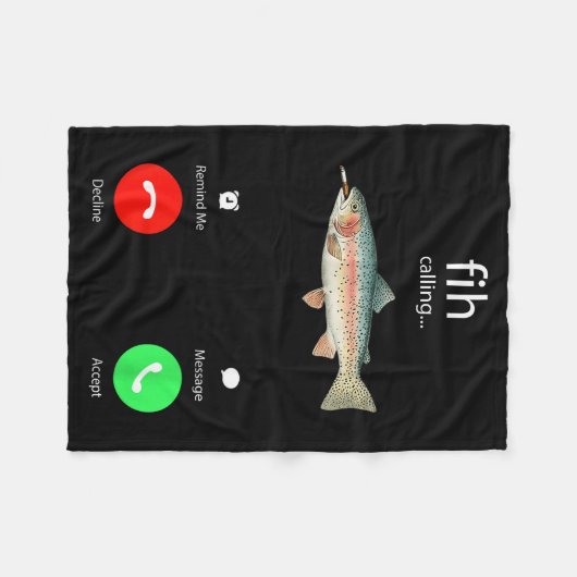 Fih Calling Remind Me Message Decline Accept Phone Fleece Deken (Voorkant (Horizontaal))