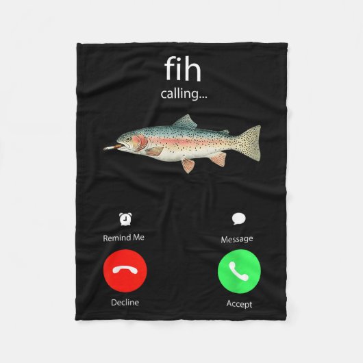 Fih Calling Remind Me Message Decline Accept Phone Fleece Deken (Voorkant)