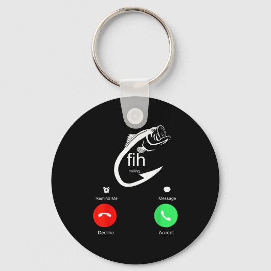 Fih Calling Remind Me Message Decline Accept Phone Sleutelhanger (Voorkant)