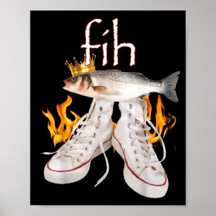 Fih Scute Ss Schattig Sss Vis Grappige Verkeerd Ge Poster