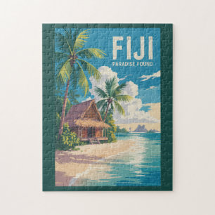 Fiji Beach Hut Travel Art Vintage Legpuzzel