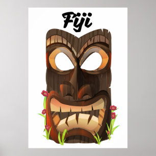 Fiji-carved masker poster