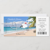 Fiji Destination Wedding Ticket Pass Kaart (Voorkant)