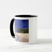 Fiji-eilanden, Tavarua. Dit strand op Tavarua, Mok (Voorkant links)