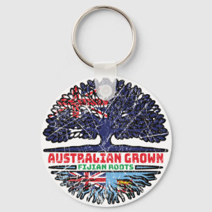 Fiji Fijian Australian Australia Tree Roots Flag Sleutelhanger