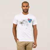 Fiji Flag Heart en Map T-Shirt (Voorkant volledig)