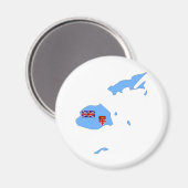 Fiji Flag Map op ware grootte Magneet (Voorkant / Achterkant)