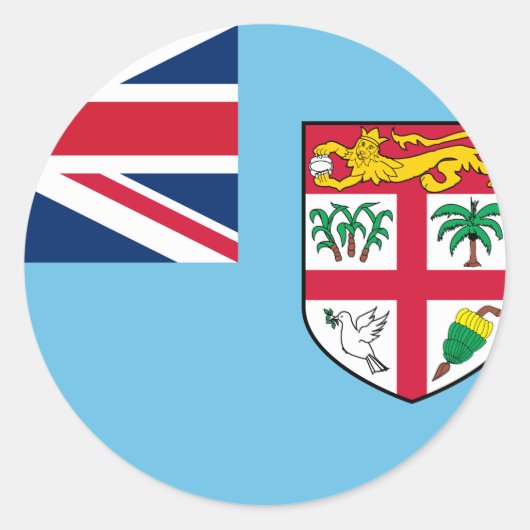 Fiji Flag Ronde Sticker (Voorkant)