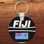Fiji Flag Rugby Ball Sleutelhanger (Voorkant)