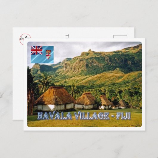 Fiji - het dorp Navala - Briefkaart (Voorkant / Achterkant)
