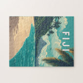 Fiji Illustration Travel Art Vintage Legpuzzel (Horizontaal)
