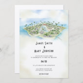 Fiji Island bruiloft uitnodiging bestemming bruilo (Voorkant / Achterkant)