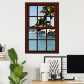 Fiji Island Uitzicht #3 of 3 Afbeelding Window Ill Poster (Thuiskantoor)