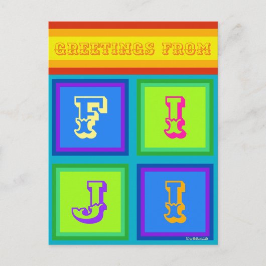 Fiji Islands Oceanië kleurrijke vakantie Briefkaar Feestdagenkaart (Voorkant)