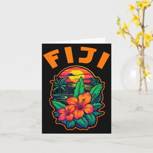 Fiji Islands Pacific Ocean Trocal Flowers Beach Va Kaart (Gele Bloem)