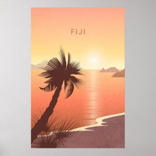 Fiji Minimale Reisposter Poster
