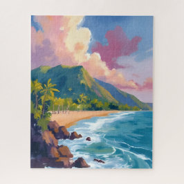 Fiji Mountains Coastline Travel Painting Legpuzzel