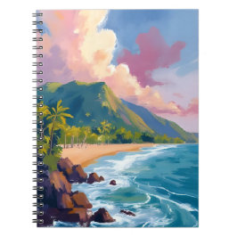 Fiji Mountains Coastline Travel Painting Notitieboek