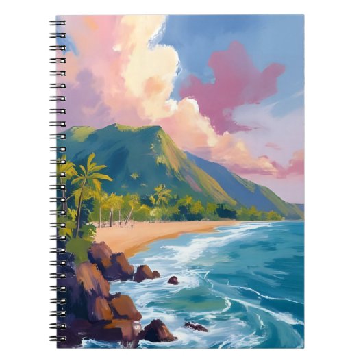 Fiji Mountains Coastline Travel Painting Notitieboek (Voorkant)