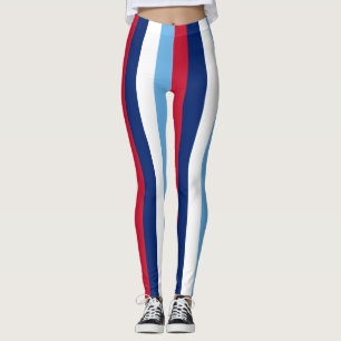 Fiji National Flag Colors Vertical Striped Leggings