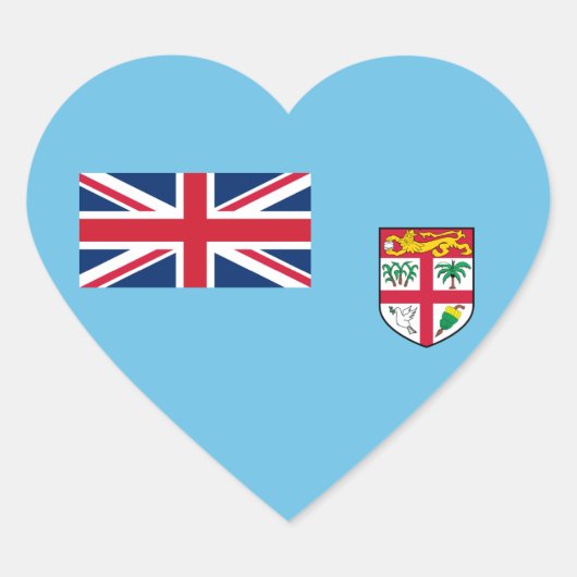 Fiji - Nationale vlag van Fiji Hart Sticker (Voorkant)