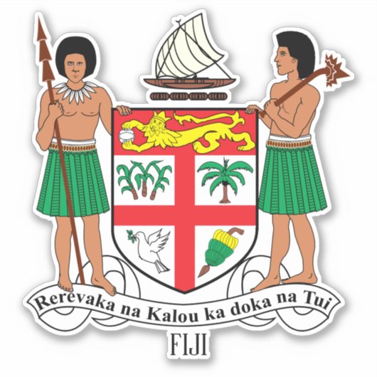 Fiji - nationale wapenschild patriottisch sticker (Voorkant)