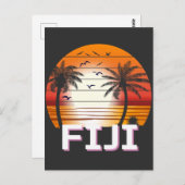 Fiji  Palm Trees Summer Beach Briefkaart (Voorkant / Achterkant)