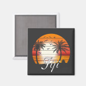  Fiji Palm Trees Summer Beach Magneet (Voorkant / Achterkant)