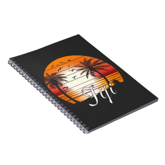 Fiji Palm Trees Summer Beach Notitieboek (Rechterzijde)