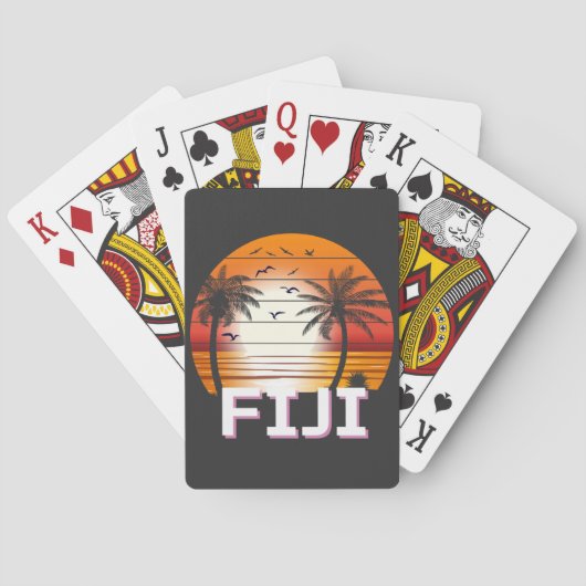 Fiji  Palm Trees Summer Beach Pokerkaarten (Achterkant)