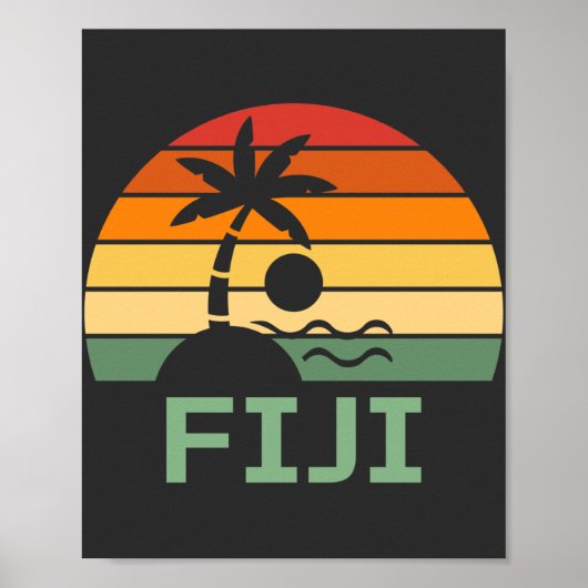 Fiji  Palm Trees Summer Beach Poster (Voorkant)