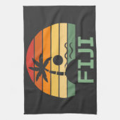 Fiji  Palm Trees Summer Beach Theedoek (Verticaal)