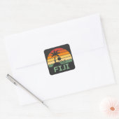Fiji  Palm Trees Summer Beach Vierkante Sticker (Envelop)