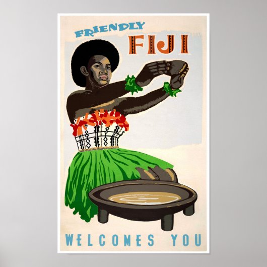 Fiji Restaurated Vintage Travel Poster (Voorkant)