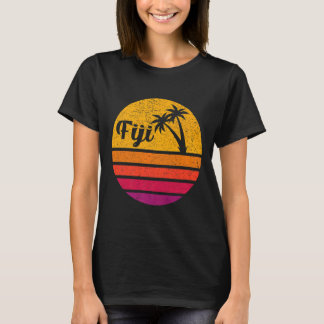Fiji Retro Style 70s 80s palmzonnebank T-shirt