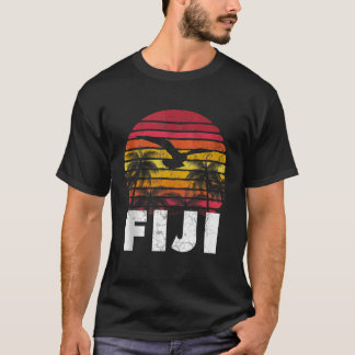 FIJI  Retro Sunset 70s 80s Stijl Mannen Vrouwen T-shirt