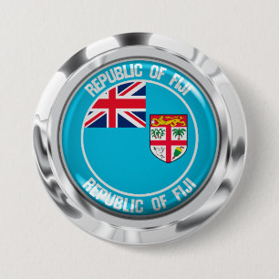 Fiji Round Emblem Ronde Button 7,6 Cm