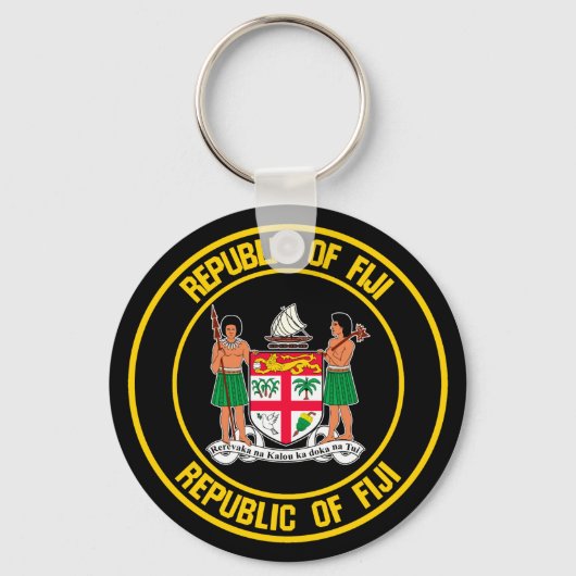 Fiji Round Emblem Sleutelhanger (Voorkant)